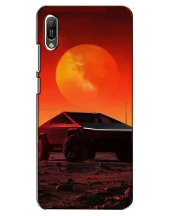Чехол для Huawei Y6 2019 с картинкой «Cybertruck на Марсе»