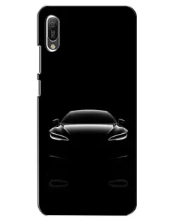 Чехол для Huawei Y6 2019 с картинкой «Силуэт Tesla Night»