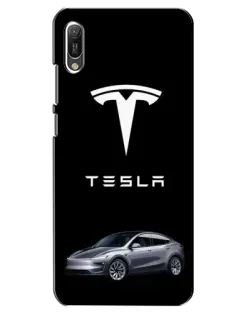 Чехол для Huawei Y6 2019 с картинкой «Tesla Model Y»