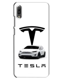 Чехол для Huawei Y6 2019 с картинкой «Tesla White Style»