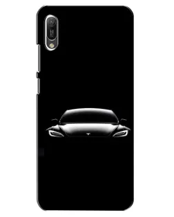 Чехол для Huawei Y6 2019 с картинкой «Фары Tesla Night»