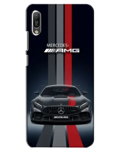 Чехол для Huawei Y6 2019 с картинкой «Mercedes — белый карбон»