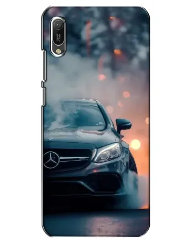 Чехол для Huawei Y6 2019 с картинкой «Mercedes — ночной город»