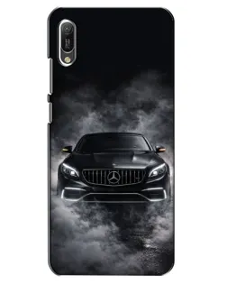 Чехол для Huawei Y6 2019 с картинкой «Mercedes в дыму»