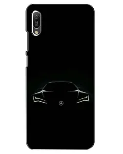 Чехол для Huawei Y6 2019 с картинкой «Mercedes — силуэт авто»