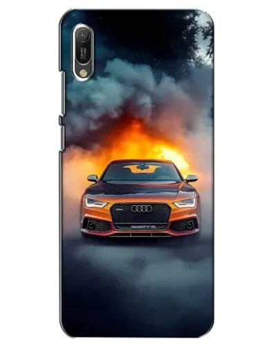 Чехол для Huawei Y6 2019 с картинкой «Audi в огненном дыму» Чехол для Huawei Y6 2019 с картинкой «Audi в огненном дыму»