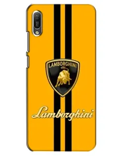 Чехол для Huawei Y6 2019 с картинкой «Lamborghini Stripe желтый»
