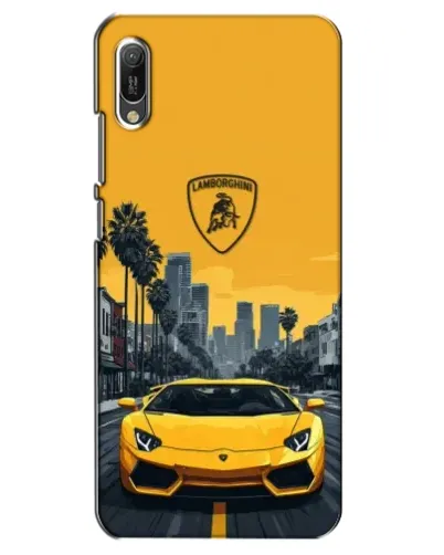 Чехол для Huawei Y6 2019 с картинкой «Желтый Lamborghini город» Чехол для Huawei Y6 2019 с картинкой «Желтый Lamborghini город»