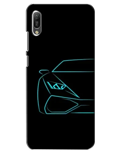 Чехол для Huawei Y6 2019 с картинкой «Голубой силуэт Lamborghini» Чехол для Huawei Y6 2019 с картинкой «Голубой силуэт Lamborghini»