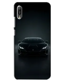 Чехол для Huawei Y6 2019 с картинкой «Черный Lamborghini Aventador»