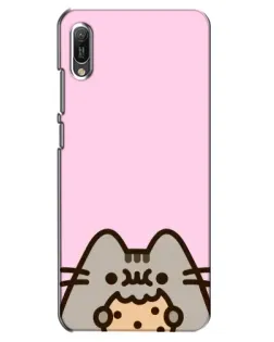 Чехол для Huawei Y6 2019 с картинкой «Pusheen и печенье»