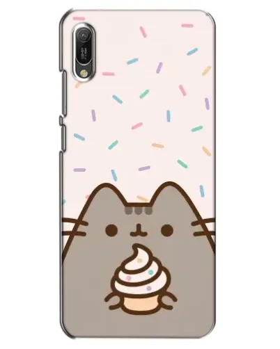 Чехол для Huawei Y6 2019 с картинкой «Пушин с кексом»