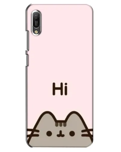 Чехол для Huawei Y6 2019 с картинкой «Пушин говорит Hi»