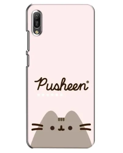 Чехол для Huawei Y6 2019 с картинкой «Pusheen логотип»