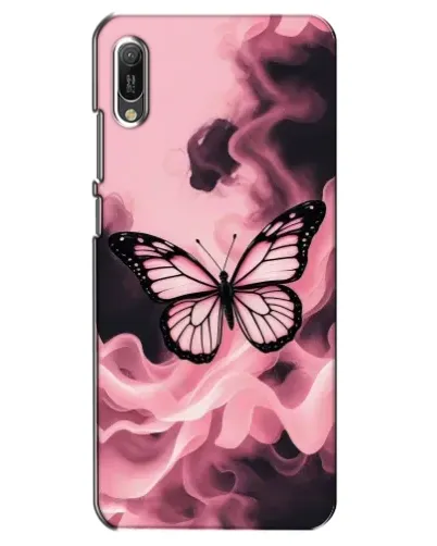 Чехол для Huawei Y6 2019 с картинкой «Бабочка в дыму»