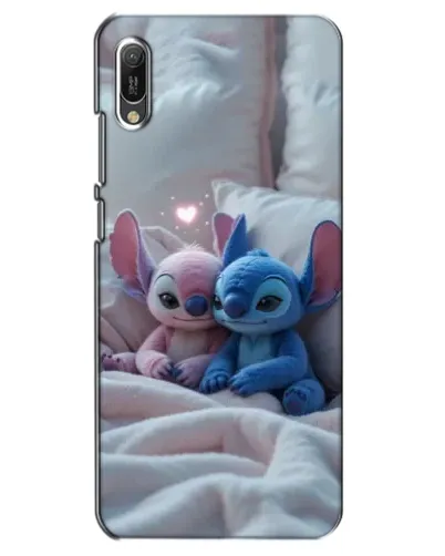 Чехол для Huawei Y6 2019 с картинкой «Плюшевые Стич Ангел»