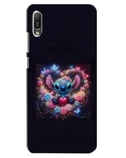 Чехол для Huawei Y6 2019 с картинкой «Stitch в цветах»