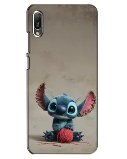 Чехол для Huawei Y6 2019 с картинкой «Стич на коричневом фоне»