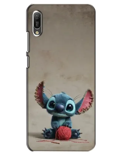 Чехол для Huawei Y6 2019 с картинкой «Стич на коричневом фоне»