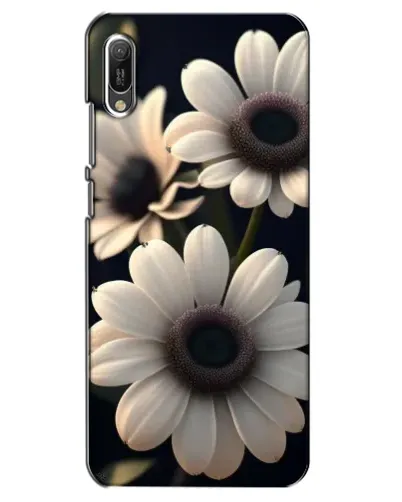 Чехол для Huawei Y6 2019 с картинкой «Белые маргаритки макро»