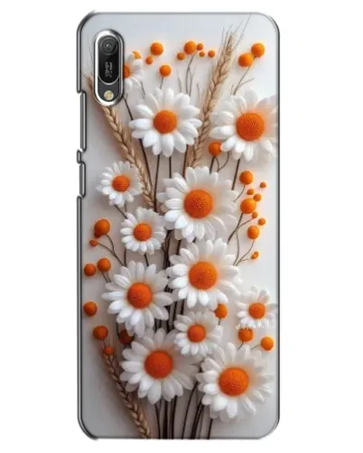 Чехол для Huawei Y6 2019 с картинкой «Белые сухоцветы»