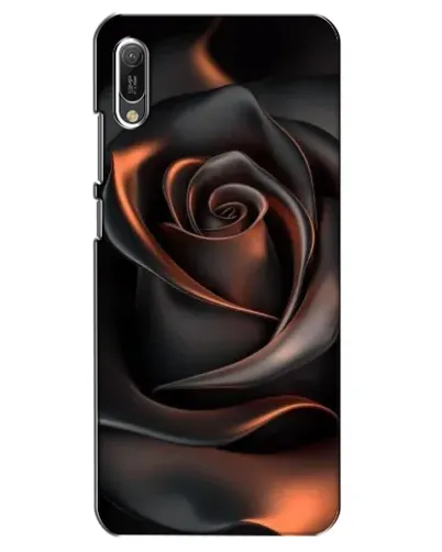 Чехол для Huawei Y6 2019 с картинкой «Шелковая черная роза»
