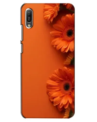 Чехол для Huawei Y6 2019 с картинкой «Оранжевые герберы»