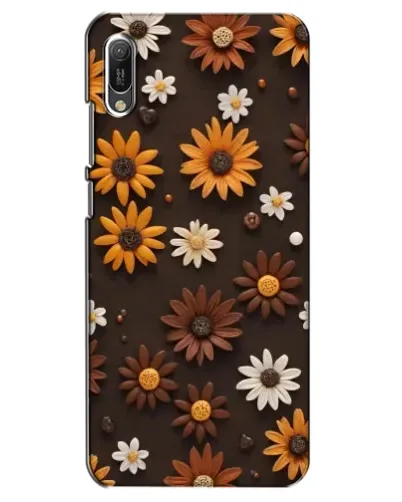 Чехол для Huawei Y6 2019 с картинкой «Узор из маленьких подсолнухов»