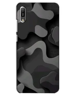 Чехол для Huawei Y6 2019 с картинкой «Темный абстрактный камуфляж»