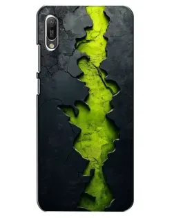 Чехол для Huawei Y6 2019 с картинкой «Салатовый разлом скалы»