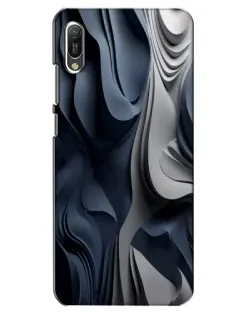 Чехол для Huawei Y6 2019 с картинкой «Объемные синие складки»