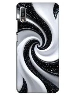 Чехол для Huawei Y6 2019 с картинкой «Черно-белая спираль»