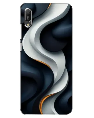 Чехол для Huawei Y6 2019 с картинкой «Объемные черно-белые ленты» Чехол для Huawei Y6 2019 с картинкой «Объемные черно-белые ленты»