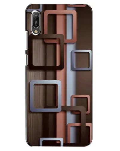 Чехол для Huawei Y6 2019 с картинкой «Коричневые объемные квадраты» Чехол для Huawei Y6 2019 с картинкой «Коричневые объемные квадраты»