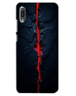 Чехол для Huawei Y6 2019 с картинкой «Kрасная лавовая трещина»