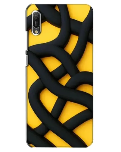 Чехол для Huawei Y6 2019 с картинкой «Черное желтое переплетение» Чехол для Huawei Y6 2019 с картинкой «Черное желтое переплетение»
