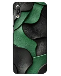 Чехол для Huawei Y6 2019 с картинкой «Зеленые кожаные волны»