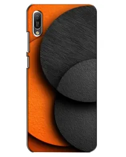 Чехол для Huawei Y6 2019 с картинкой «Геометрия оранжевых кругов»
