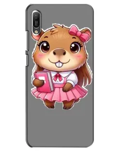 Чехол для Huawei Y6 2019 с картинкой «Девочка капибара»