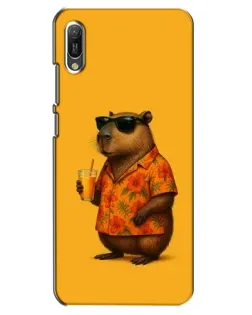 Чехол для Huawei Y6 2019 с картинкой «Капибара на отдыхе»