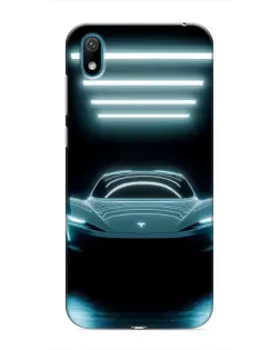 Чехол для Huawei Y6 Pro (2019)/ Y6 Prime 2019 с картинкой «Tesla в неоне»