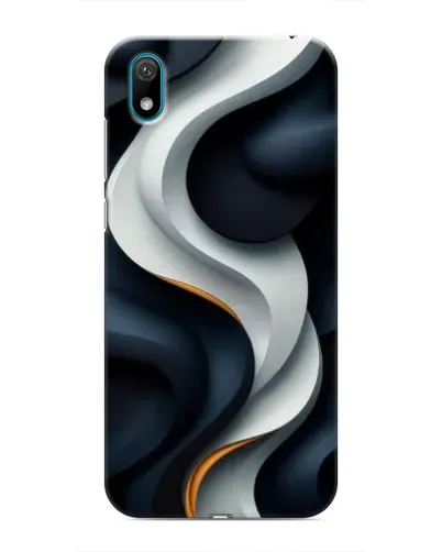 Чехол для Huawei Y6 Pro (2019)/ Y6 Prime 2019 с картинкой «Объемные черно-белые ленты»