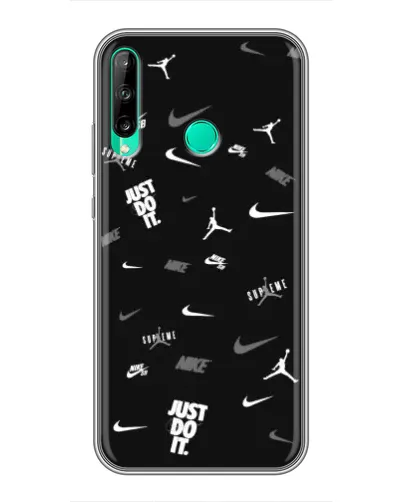 Чехол для Huawei Y6p с картинкой «Nike Black Pattern»