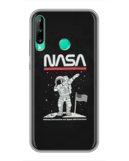 Чохол для Huawei Y6p з картинкою «NASA — крокуємо по Місяцю»