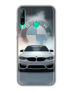 Чехол для Huawei Y6p с картинкой «BMW в белом дыму»