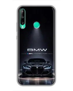 Чехол для Huawei Y6p с картинкой «BMW сквозь ночной город»