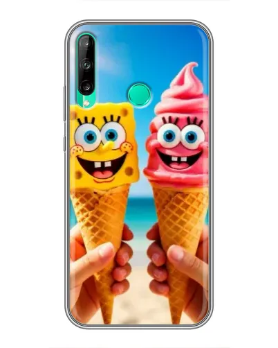 Чехол для Huawei Y6p с картинкой «Спанч Боб мороженое»