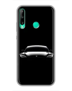 Чохол для Huawei Y6p з картинкою «Фари Tesla Night»