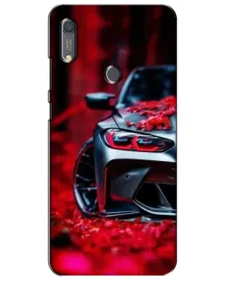 Чохол для Huawei Y6s з картинкою «Спортивна BMW та квіти»