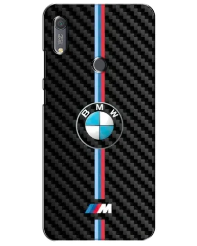 Чехол для Huawei Y6s с картинкой «Эмблема BMW и карбон»